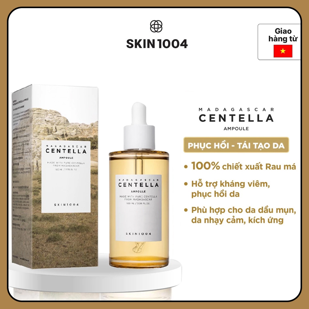 Tinh chất rau má làm dịu da SKIN1004 Madagascar Centella Ampoule Giảm Mụn Dịu Dành Cho Da Nhạy Cảm