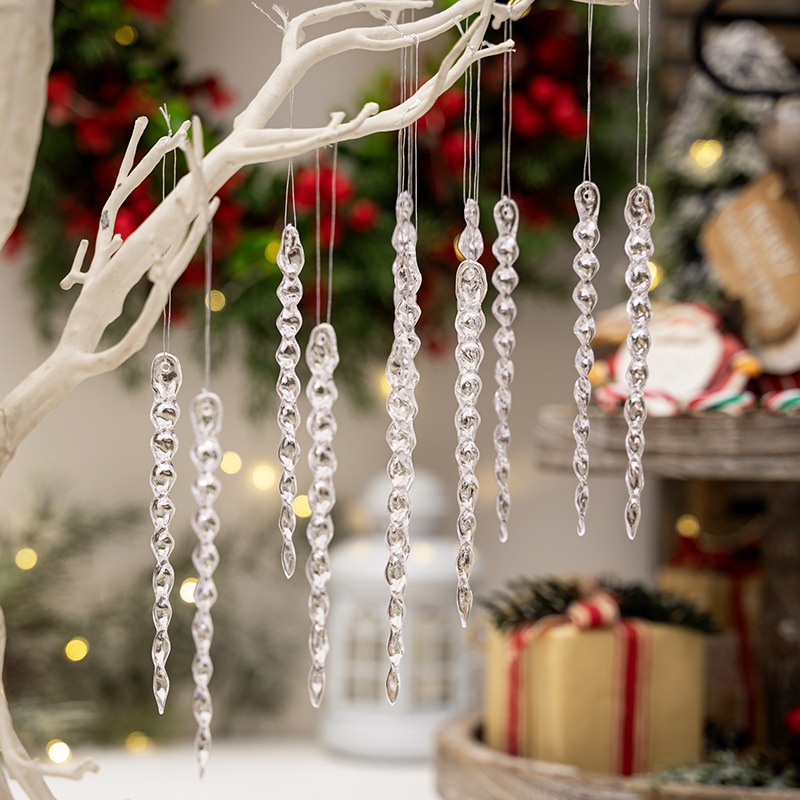 Set Thanh Treo Băng Đá Xéo Trong Suốt PKT50 Treo Trang Trí Cây Thông, Trang Trí Noel