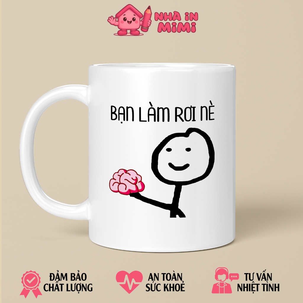 Ly Sứ Cốc Sứ Vô Tri, Ly In Hình Meme Hài Hước Làm Quà Tặng, Ly Cốc Uống Nước, Cafe - Nhà In Mimi