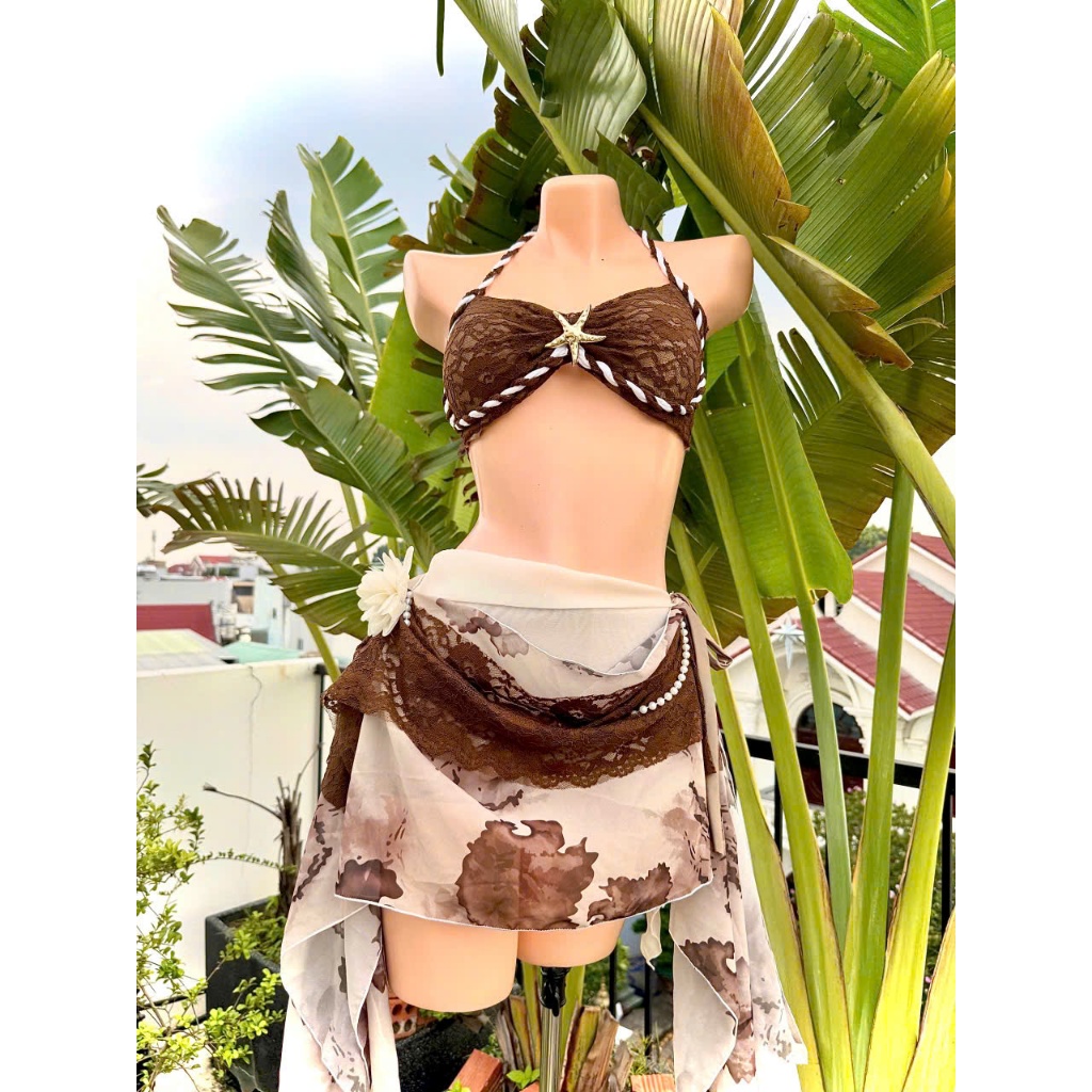 Set Bikini set đi biển 3 món đính  SAO biển phối ren tơ mền mịn lanbishop LB50 | BigBuy360 - bigbuy360.vn