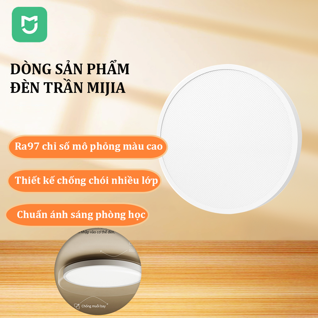 ‌Dòng sản phẩm Đèn trần Mijia D20 Lamp đèn toàn vân tay cá nhân hóa ‌Ra97 chỉ số mô phỏng màu cao