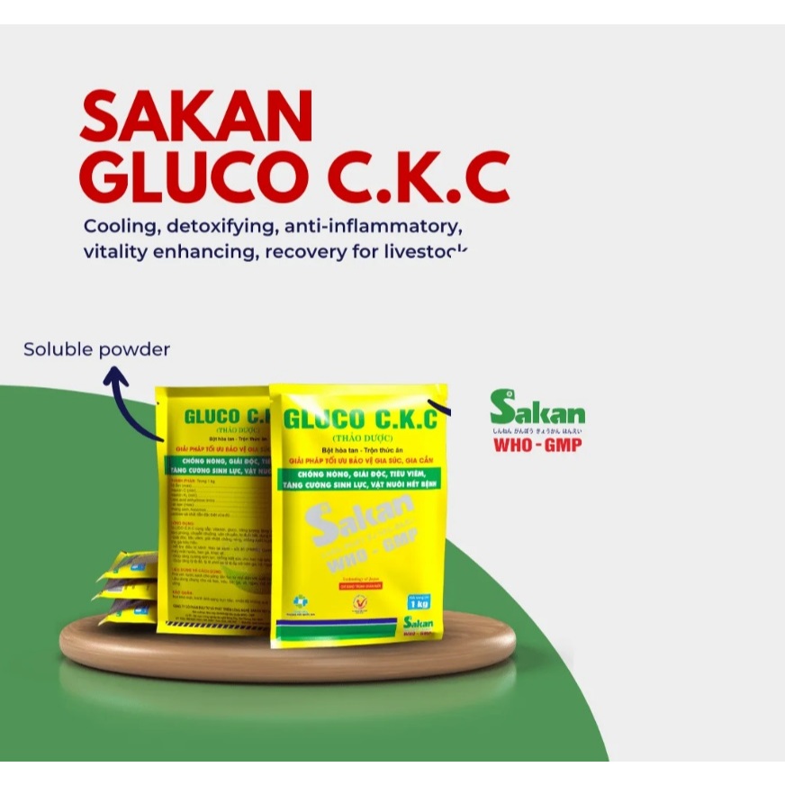 SAKAN GLUCO C.K.C THẢO DƯỢC chống nóng, tăng lực cho vật nuôi