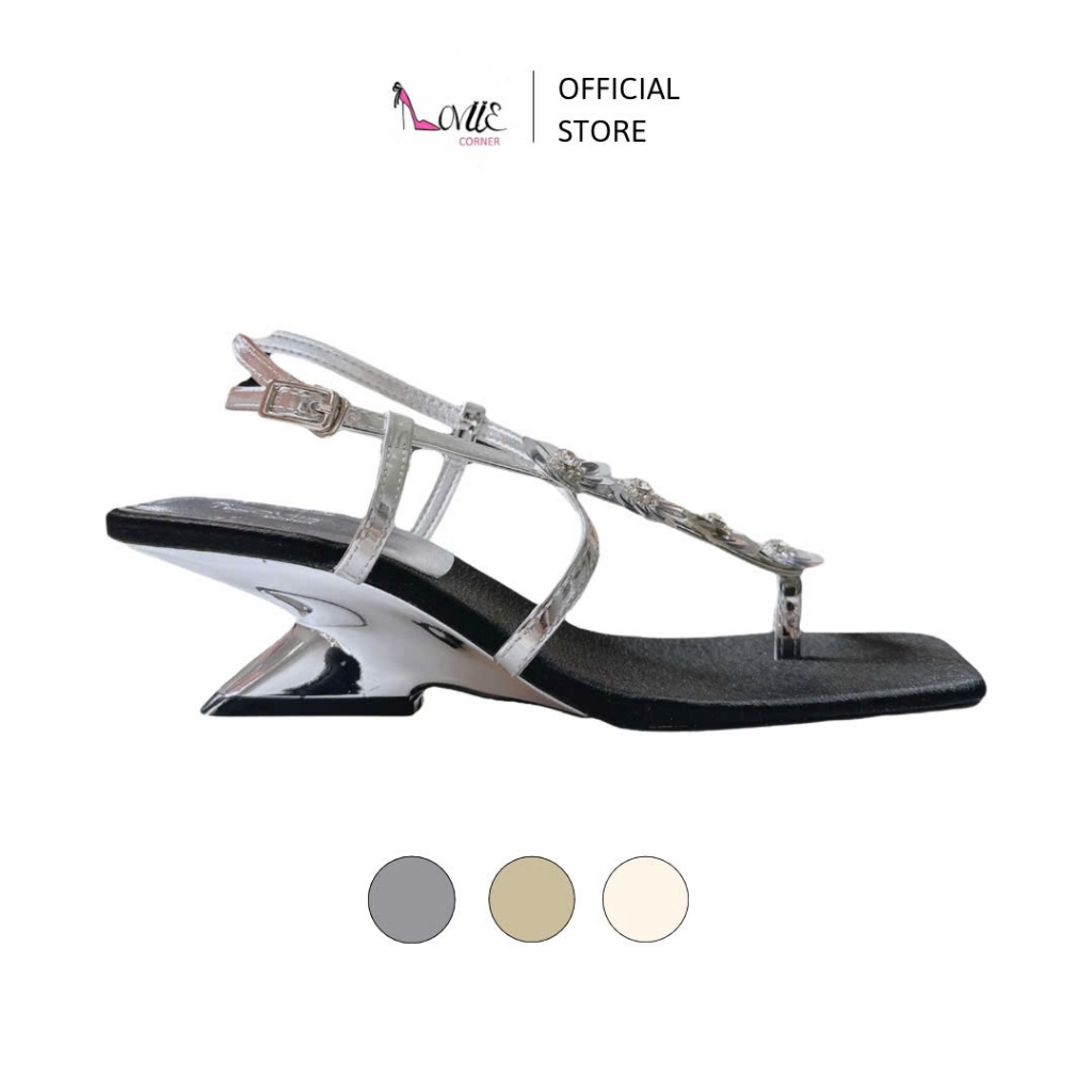 LOVIIECORNER - CAO GÓT NỮ MŨI VUÔNG ĐÍNH HOA - CAO GÓT NỮ XỎ NGÓN KHOÉT EO 5CM -  G250833 - P2610 - 