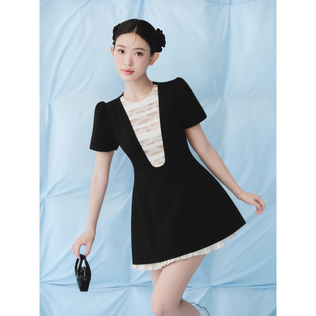 Đầm OLV chiết eo đứng form thanh lịch A Line White Layered Mini Dress nhiều màu phù hợp đi tiệc | BigBuy360 - bigbuy360.vn
