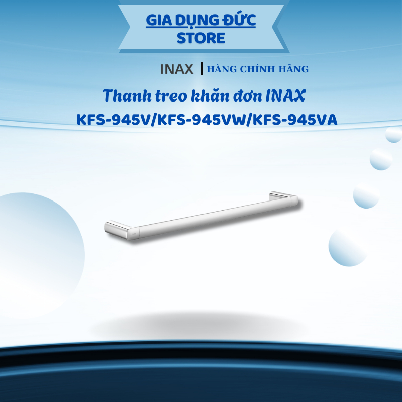 Thanh Treo Khăn Đơn INAX KFS-945V / KFS-945VA / KFS-945VW, Chất liệu Đồng mạ Crom Niken - HP