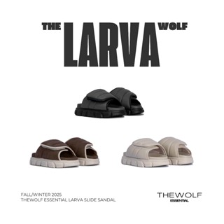  THEWOLF Dép Tăng Chiều Cao Nam Nữ dép bánh mì THEWOLF ESSENTIAL LARVA SLIDE SANDAL  BEIGE OLIVE MOCHA BROWN  Đế Bằng Lót 