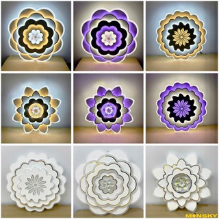 Đèn ốp trần MONSKY LOVER 30cm 50cm hiện đại trang trí nội thất cao cấp dùng bóng led 3 màu ánh sáng 