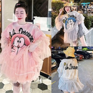 Áo phông loang S.I.Ê.U.C.Ấ.P DOREMONN ép hình lụa 5D cực hot in siêu to- Áo phông nam nữ hàng quảng châu Doe Store