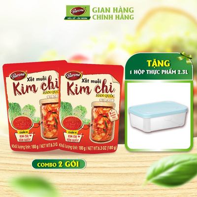 Xốt Muối Kim Chi Hàn Quốc Barona 2 gói x 180g (tặng 1 hộp nhựa cao cấp)