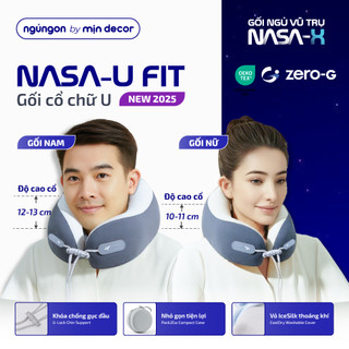   NASA-X  Gối Cao Su Non NASA-U FIT Mịn Decor Cổ Chữ U Giảm Đau Mỏi Cổ Vai Gáy Vừa Cổ Cho Nam & Nữ 