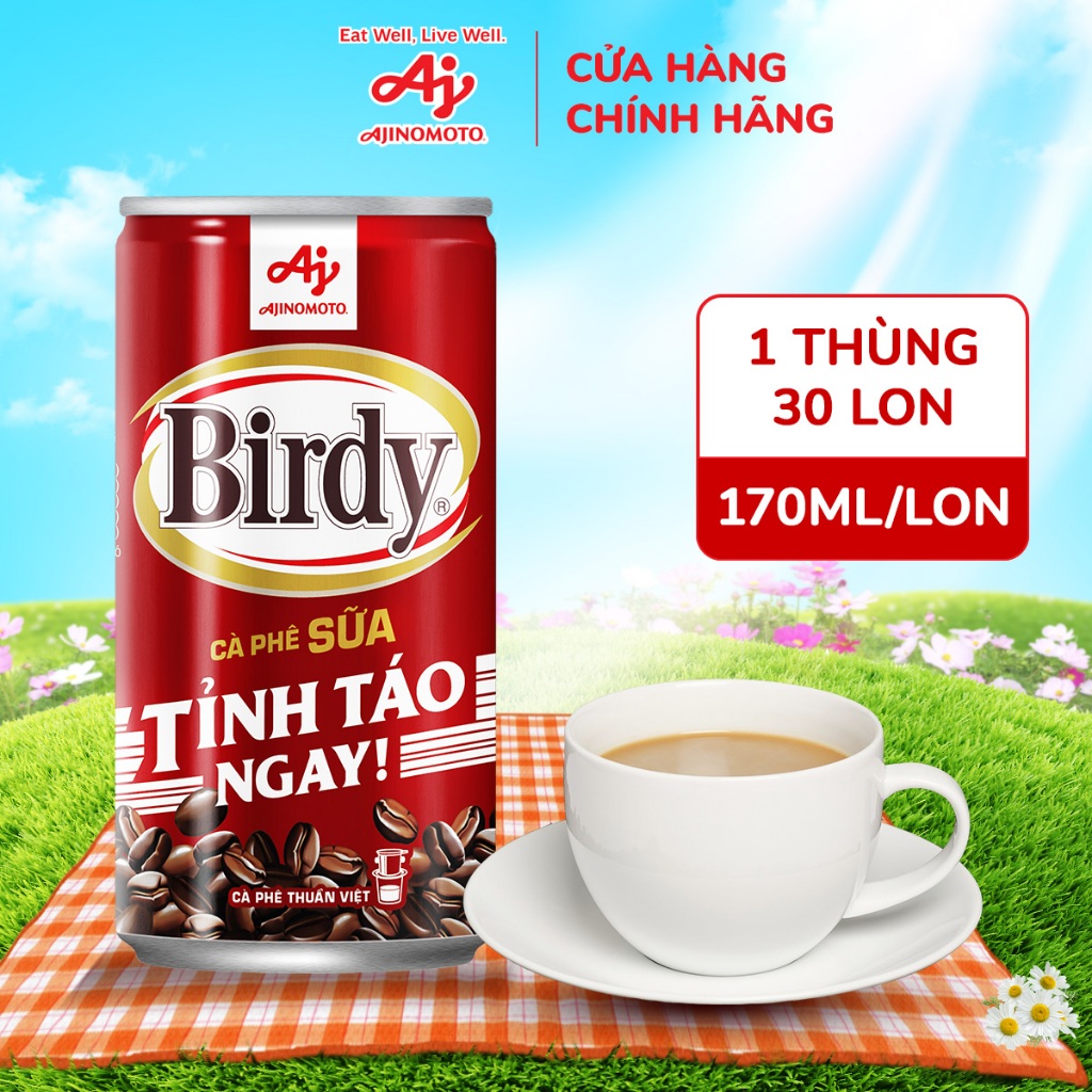 [CHÍNH HÃNG] Thùng 30 Lon Cà Phê Birdy® Sữa 170ml/Lon