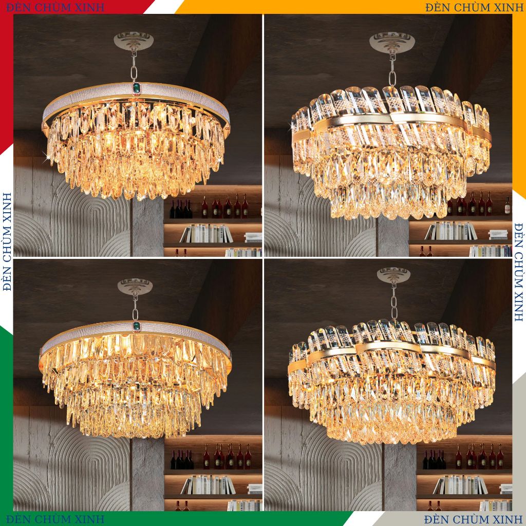 [ ĐÈN CHÙM XINH ] Đèn chùm pha lê, đèn chùm led hiện đại NC-81989A, NC-81989B, NC-81993A, NC-81993B
