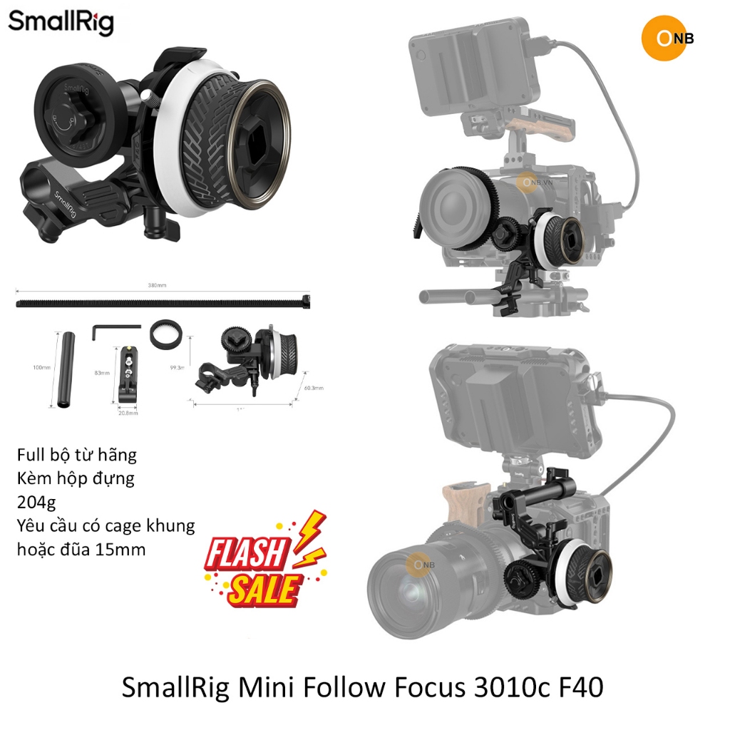 SmallRig Mini Follow Focus 3010c - Xoay Manual focus lens 2025