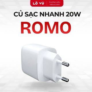 Củ sạc nhanh ROMO 2 cổng USB + Type C Sạc nhanh max 20W - Phụ kiện điện thoại levu01 lỗ vũ vuabanlo 