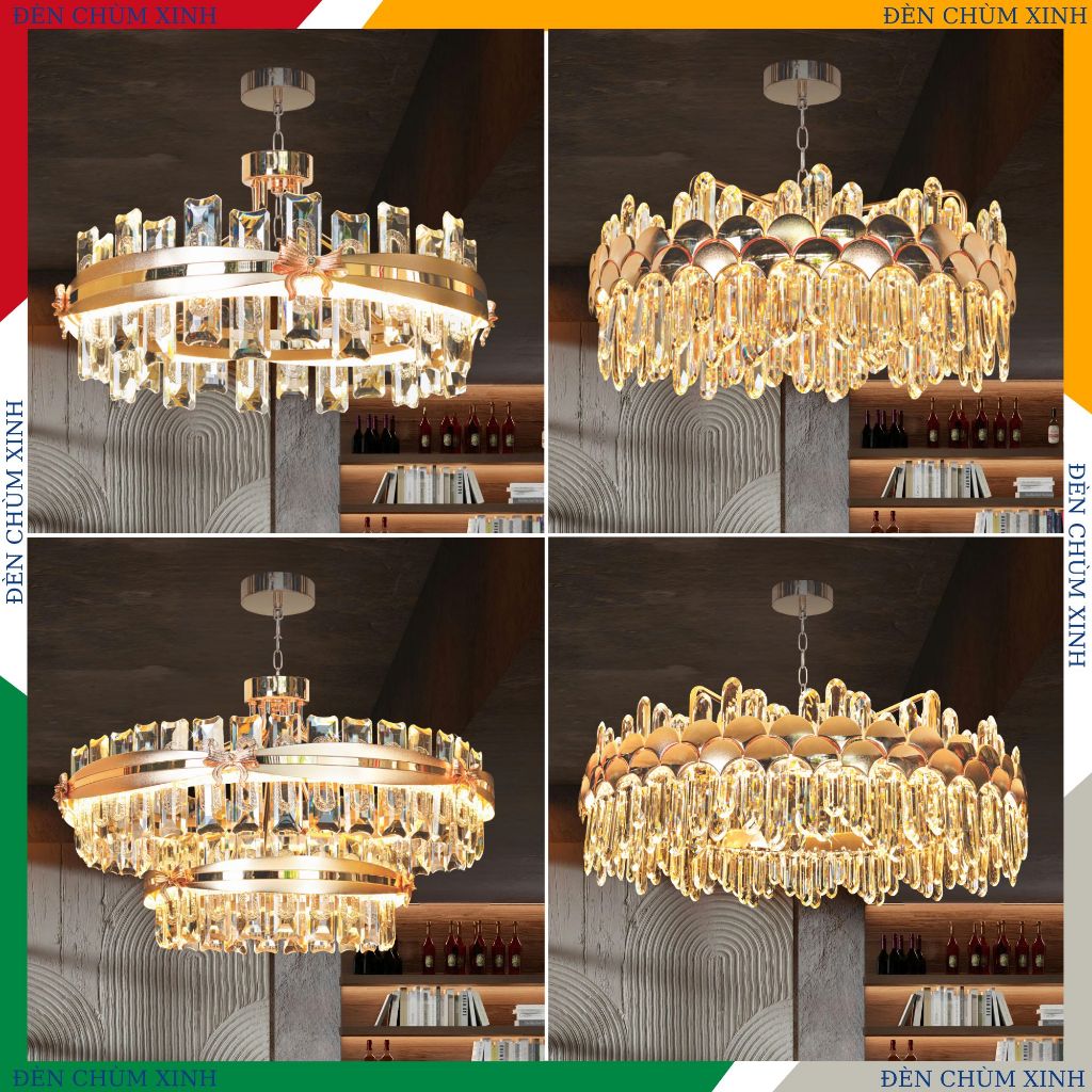 [ ĐÈN CHÙM XINH ] Đèn chùm pha lê, đèn chùm led hiện đại NC-8929A, NC-8929B, NC-8868A, NC-8868B