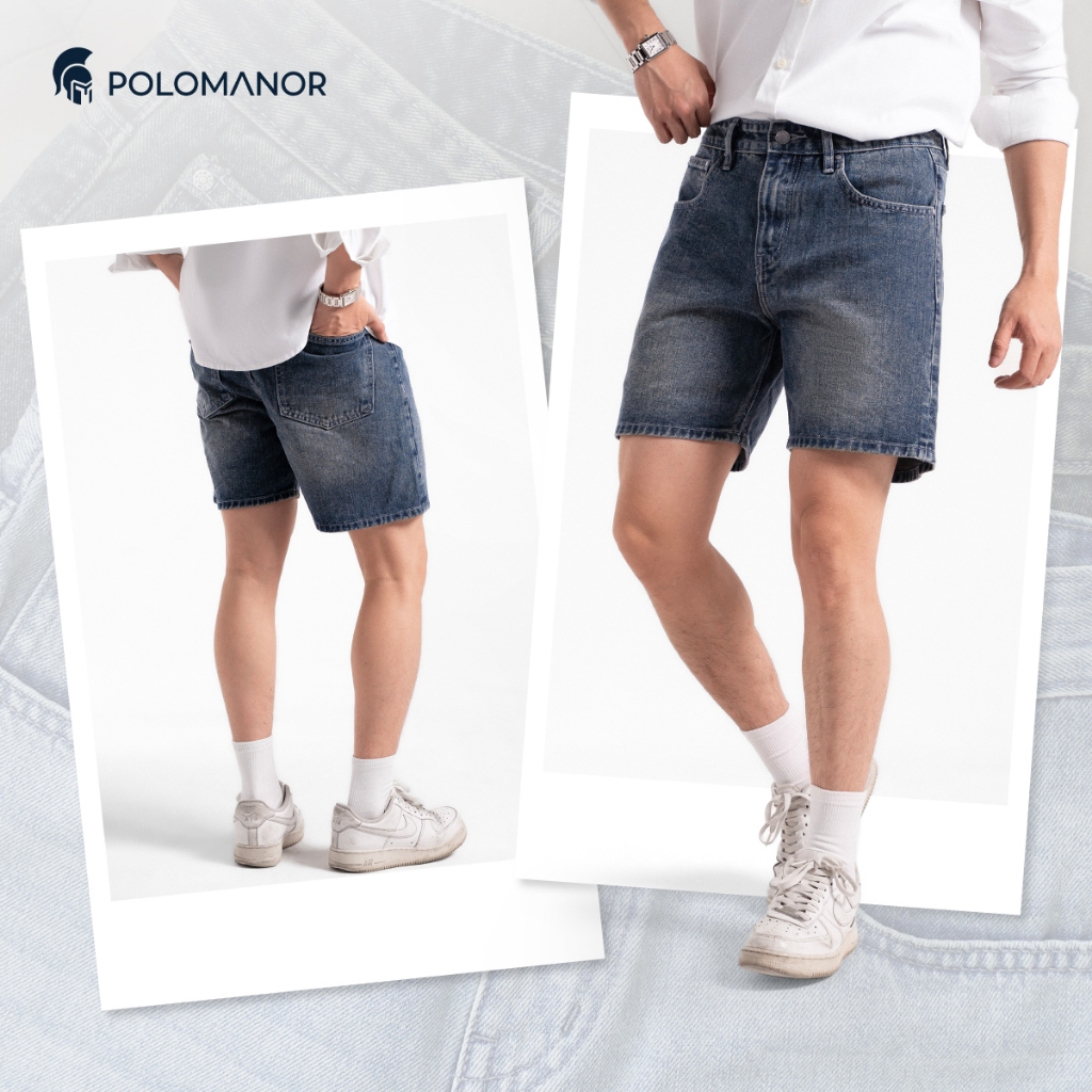 Quần short nam, Chất liệu Jean Cao Cấp, Form Regular thoải mái, linh hoạt - POLOMANOR | BigBuy360 - bigbuy360.vn