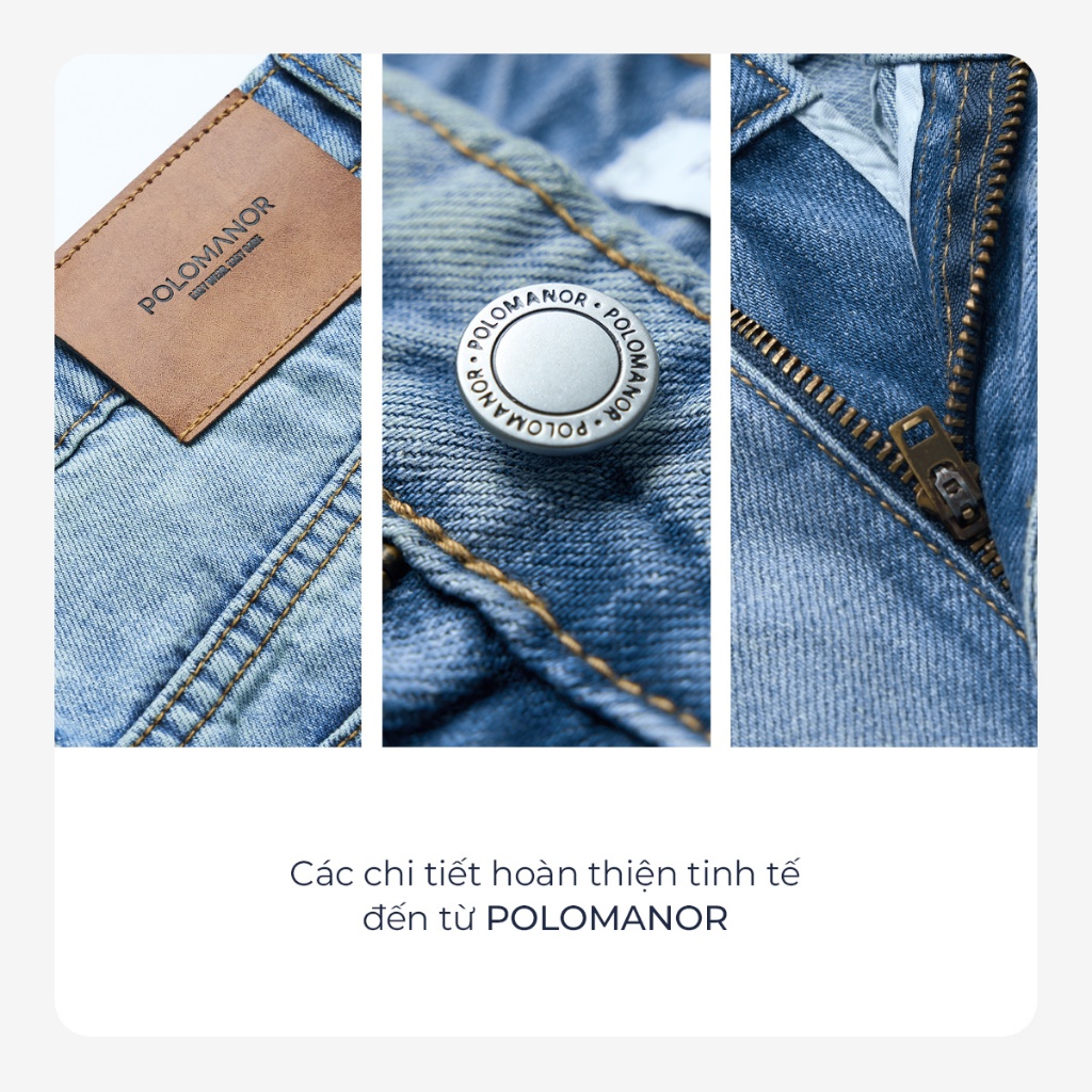 Quần short nam, Chất liệu Jean Cao Cấp, Form Regular thoải mái, linh hoạt - POLOMANOR | BigBuy360 - bigbuy360.vn