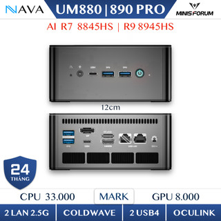  Mini PC Minisforum UM890 UM880 PRO AI AMD R9 8945HS R7 8845HS DDR5 Đồ Hoạ Gaming Oculink BH 2 Năm 