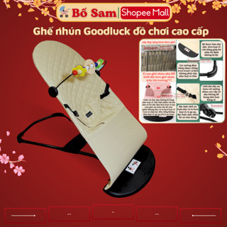 Ghế nhún rung cho trẻ sơ sinh từ 1tháng Bố Sam, chất liệu vải cotton chống võng lưng, bé nằm thoáng mát