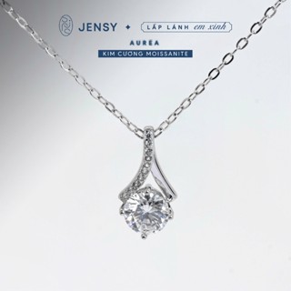  Dây Chuyền Kim Cương Moissanite 7 Ly JENSY Xi Bạch Kim Kiểm Định GRA "Aurea" VCBG0QYDQ. Vòng Cổ Bạc Nữ Sang Trọng 