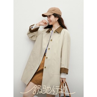  Áo Khoác Măng Tô Kaki Cổ Bẻ Dáng Ngắn Lửng Dày Dặn Form Rộng Tay Dài Phong Cách Tiểu Thư Hàn Quốc Cheeryfree 26815 