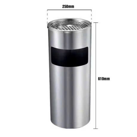 Thùng rác inox có gạt tàn thuốc lá