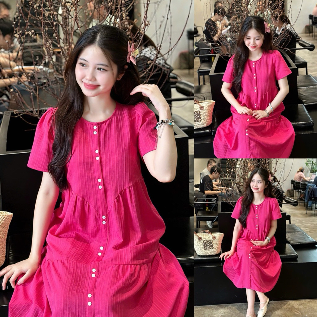 EVERMOM | Đầm bầu babaydoll tầng tay phồng - Mia Dress