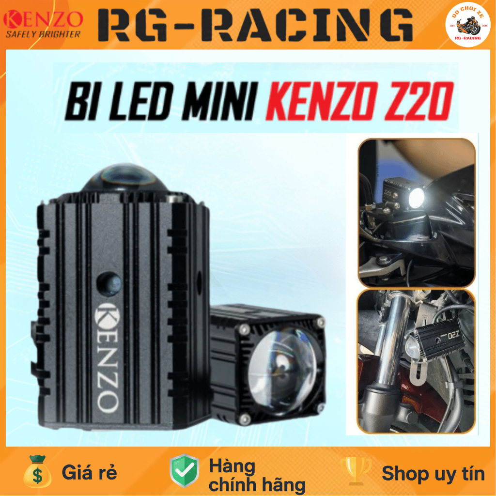 Đèn Trợ Sáng Bi Cầu Mini Kenzo Z20 V3 Bản Mới 28w Công Suất Cao Chống Nước Chính Hãng BH 12T