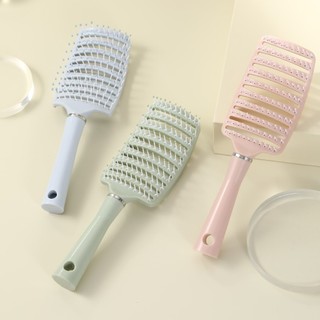 Lược Tóc Bán Nguyệt Chải Tóc Phồng Màu Pastel Dễ Thương, Lược Chải Tóc Gỡ Rối Răng Lược Mềm Mại