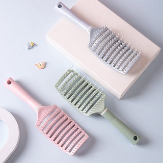 Lược Tóc Bán Nguyệt Chải Tóc Phồng Màu Pastel Dễ Thương, Lược Chải Tóc Gỡ Rối Răng Lược Mềm Mại