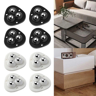 Bộ 4 con lăn (BÁNH XE 3 BI) di chuyển đồ vật xoay 360 độ, thép không gỉ thông dụng chắc chắn