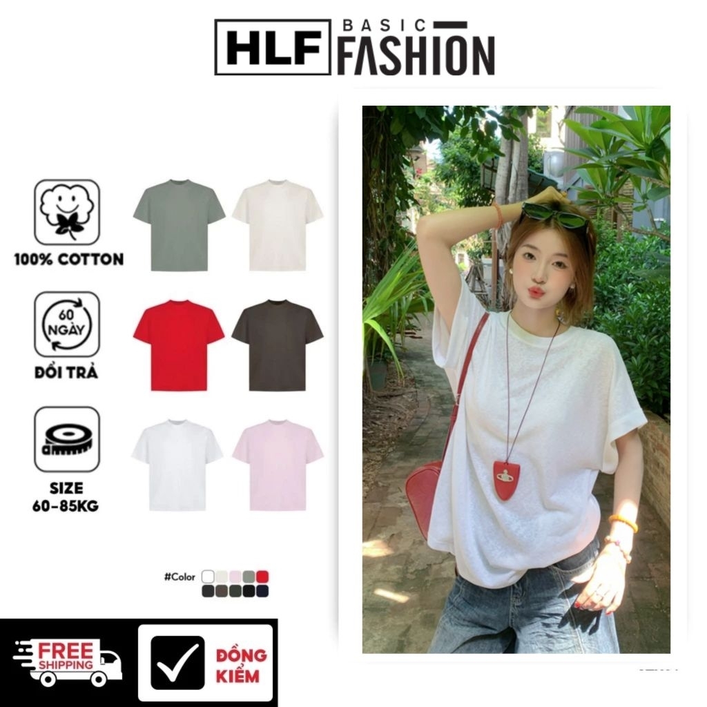 Áo thun trơn unisex form Boxy chất vải cotton 100% co dãn 2 chiều cao cấp