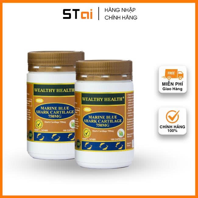[COMBO 2 HỘP] Viên uống hỗ trợ xương khớp Marine Blue Shark Cartilage 750mg (Hộp 100 viên) - Chính h