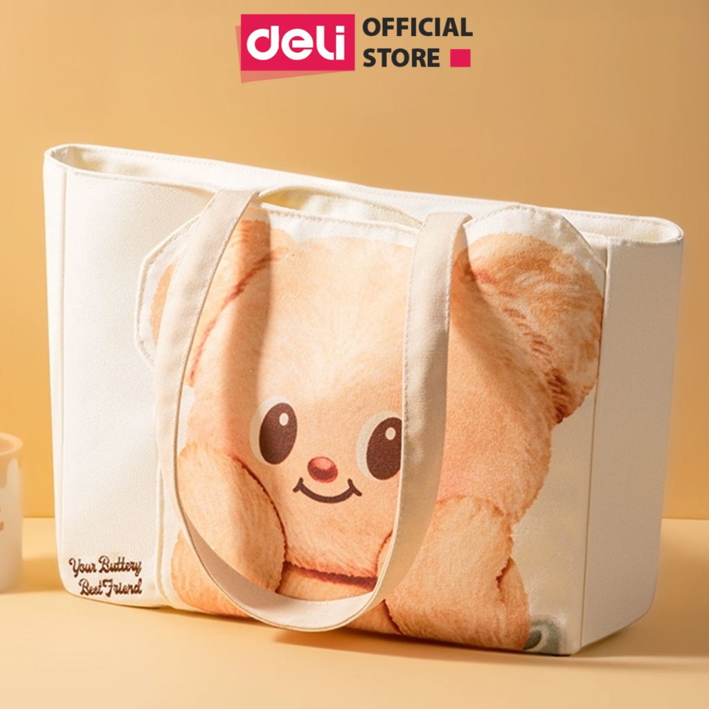 Túi Tote Đi Học ButterBear Deli Siêu Dễ Thương, Form Lớn Nhiều Ngăn, Sức Chứa Rộng Cho Học Sinh Sinh Viên