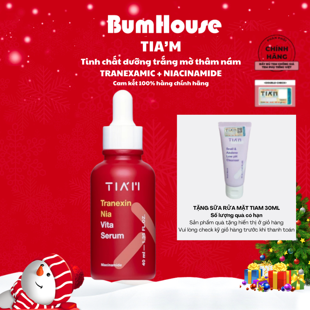 Serum Tia’m Tranexin Nia Vita Serum Dưỡng Trắng, Mờ Thâm Nám Dành Cho Da Dầu Mụn 40ml