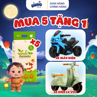 (5A) [TẶNG 1 BỊCH HOẶC XE MÁY ĐIỆN] Combo 5 Bịch Tã/ Bỉm AMOR NATURAL VIỆT NAM Thoáng Khí Mỏng Nhẹ, Đủ Size NB68 - 4XL34