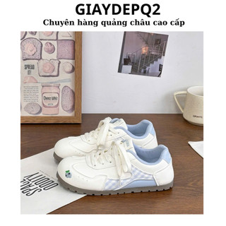  Giày thể thao sneaker BEIER chuẩn hãng 100% màu trắng phối sọc caro xanh mẫu mới 2025 