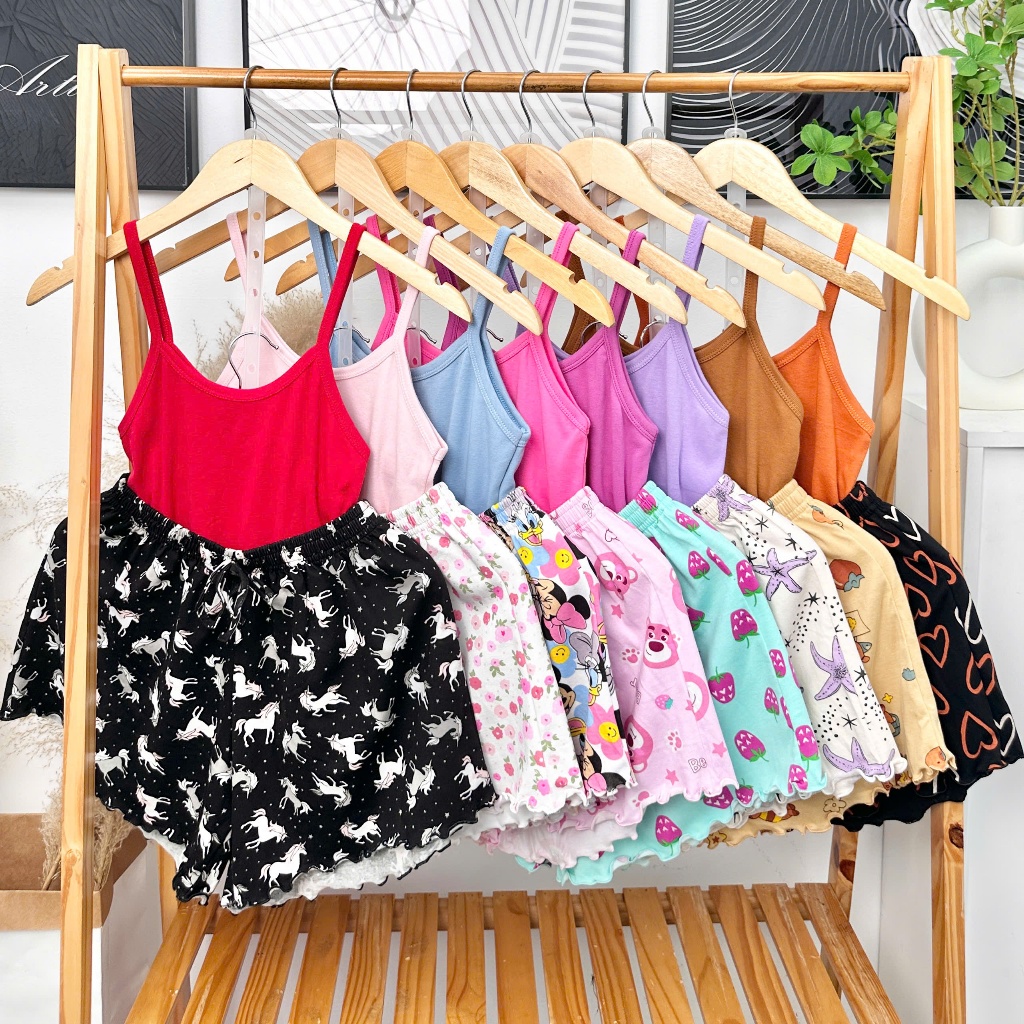 Set đồ ngủ nữ hai dây họa tiết siêu xinh từ 40-70kg