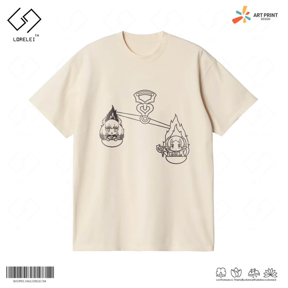 Áo thun Unisex Frieren: Beyond Journey's End The Scales of Obedience Cotton 100% ngắn tay