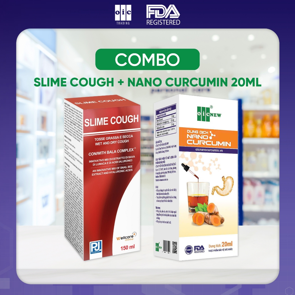 Combo Nano Curcumin OIC WellCare Giảm Ho Do Trào Ngược Dạ Dày