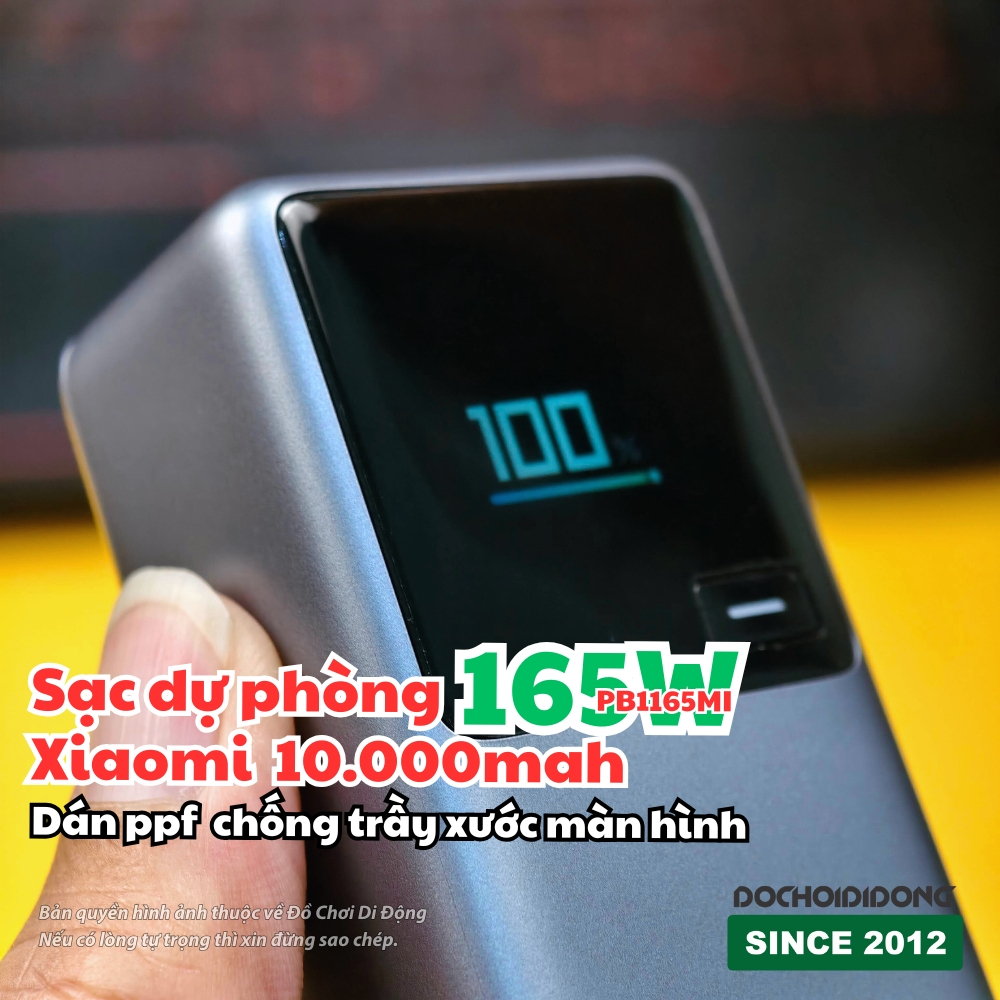 Dán PPF Chống Trầy Xước Màn Hình cho Sạc Dự Phòng Xiaomi 165W 10000mAh PB1165MI - Bảo vệ hoàn hảo, g