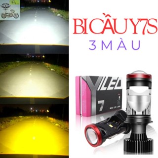  Pha led bi cầu mini Y7S 3 màu 55W thay đổi màu qua từng lần bật tắt  sáng trắng vàng nắng vàng  Đèn Pha Đèn. 