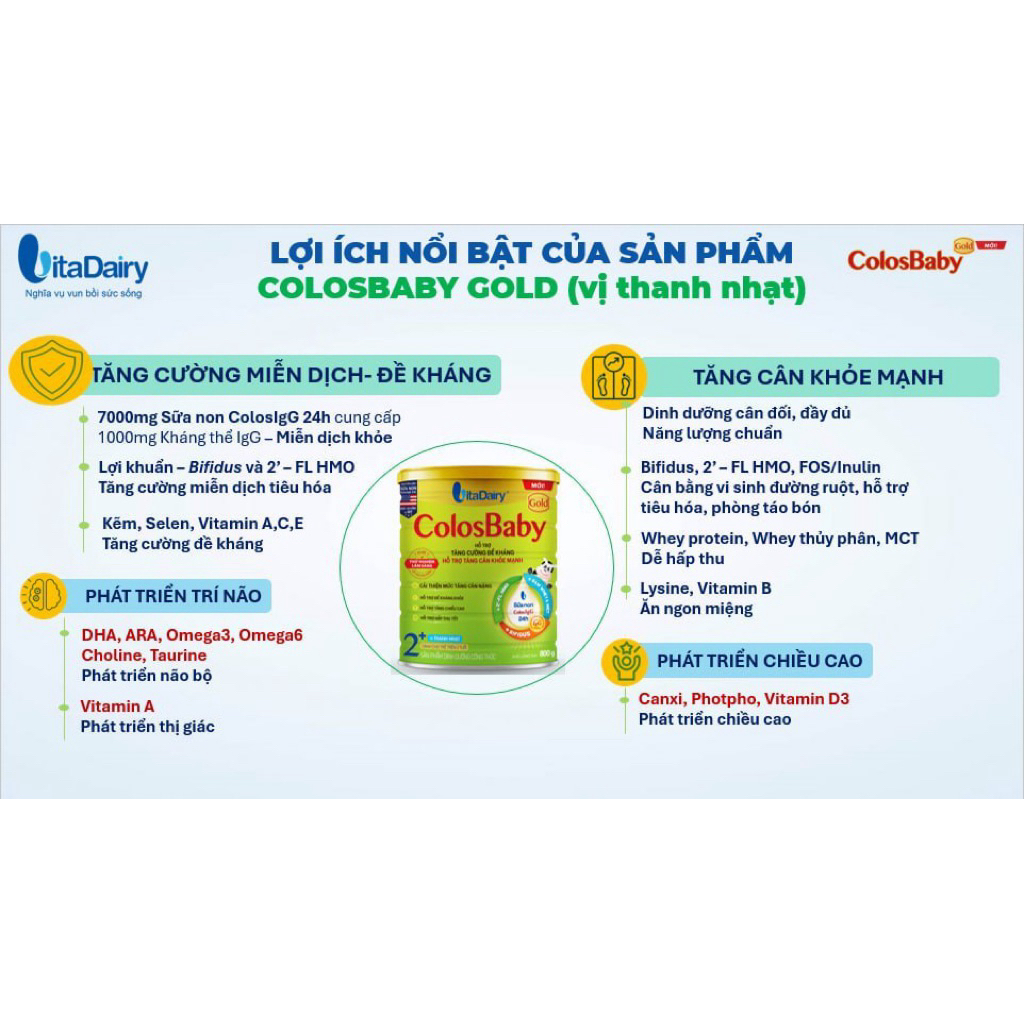 [CHÍNH HÃNG] Colosbaby Gold Thanh Nhạt 800g – Số 0,1,2 – Miễn Dịch Khỏe, Bé Lớn Nhanh