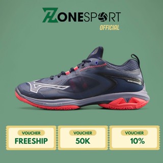  Giày Mizuno Wave Claw Neo 3 Xám Đỏ - Giày Chuyên Cầu Lông Cao Cấp Lưỡi Gà Liền Ôm Chân Chắc Chắn 