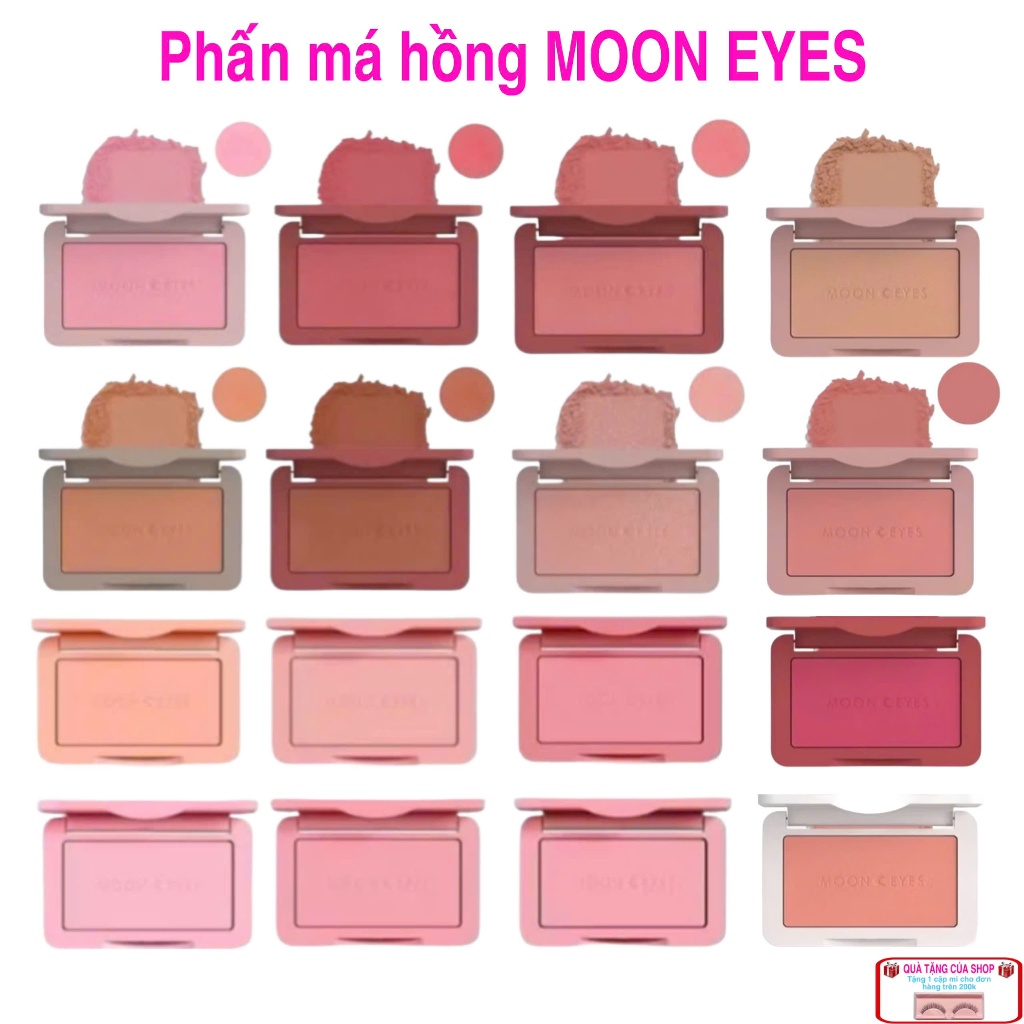 Phấn Má Hồng MOON EYES Matte Mịn Lì, Trang Điểm Tự Nhiên, Lâu Trôi 6,5g