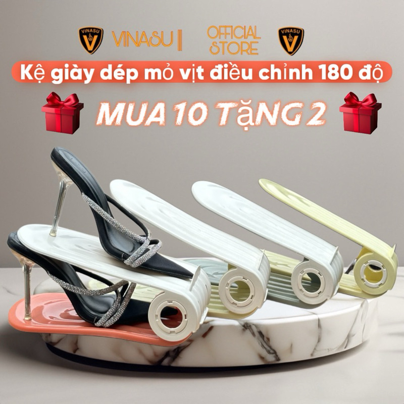 (MUA 10 TẶNG 2) khay để giày dép thông minh 2 tầng , khay để giày dép tiết kiệm không gian hình mỏ vịt
