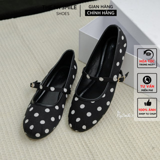 Giày nữ BIG SIZE ( 35 - 40 ) Giày Búp Bê Nữ Phối Chấm Bi 1P xẻ ngón , búp bê 1p mũi tròn - THENYSMILE - BEZI , SUBI