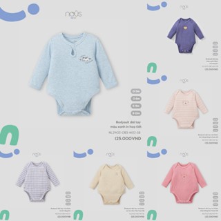 NOUS MINI  - Body dài tay cho bé trai bé gái 0 tháng đến 12 tháng - Nu Doux - MF06A - F.T8B