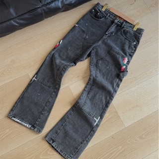  KIHI CARGO - Quần Jeans ống loe - flare denim double knee Grey 