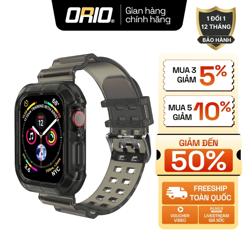 Dây Đeo Silicone Trong Suốt Cho Đồng Hồ Thông Minh Apple Watch series 8 7 SE 6 5 4 3 2 1